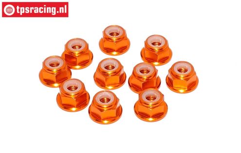 TPS1224/04 Aluminum lock nut M4 Orange, 10 pcs.