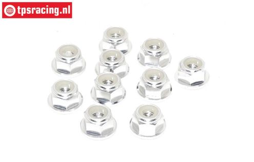 TPS1224/03 Aluminum lock nut M4 Silver, 10 pcs.
