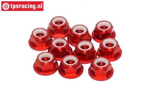 TPS1225/01 Aluminum lock nut M5 Red, 10 pcs.