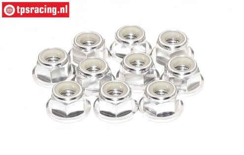 TPS1225/03 Aluminum lock nut M5 Silver, 10 pcs.