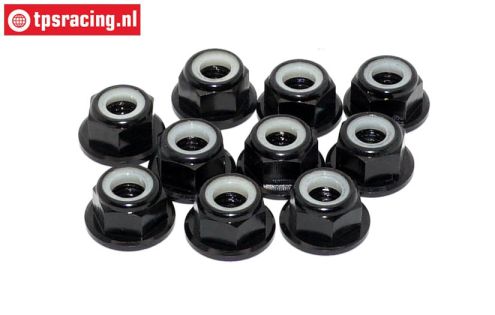 TPS1225/02 Aluminum lock nut M5 Black, 10 pcs.