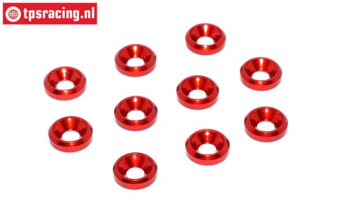 TPS1233/01 Countersunk ring Ø3 mm Red, 10 pcs.