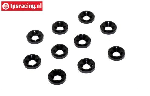 TPS1233/02 Countersunk ring Ø3 mm Black, 10 pcs.