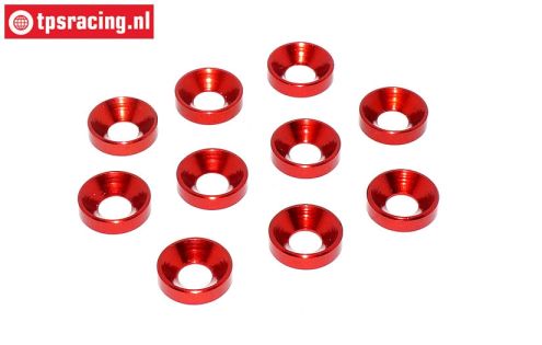 TPS1234/01 Countersunk ring Ø4 mm Red, 10 pcs.