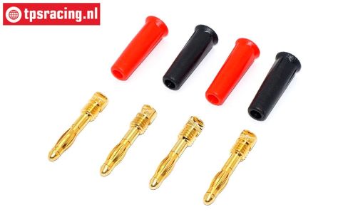 TPS0088 Banana plug Gold Ø4-L46 mm, 4 pcs.