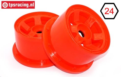 TPS5028/80RE Nylon Rim 6-Spoke W80 mm Red, 2 pcs.