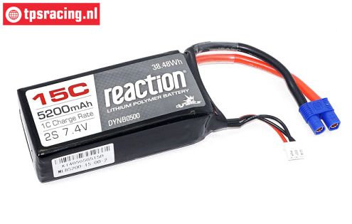 DYNB0500 2S Li-Po Reaction 5200 mAh, 1 pc.