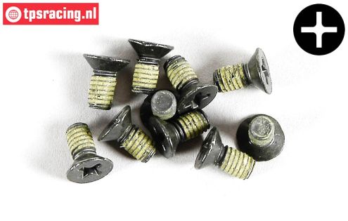 FG6718/09 Cross Countersunk M4-L9 mm Loctite, 10 pcs