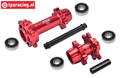 MX0067-R PROMOTO Alu-wheel axles Red, set
