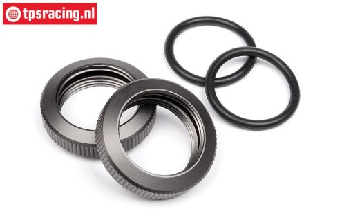 HPI102155 Schock adjuster nut Gun-Metal-Ø20 mm, 2 pcs