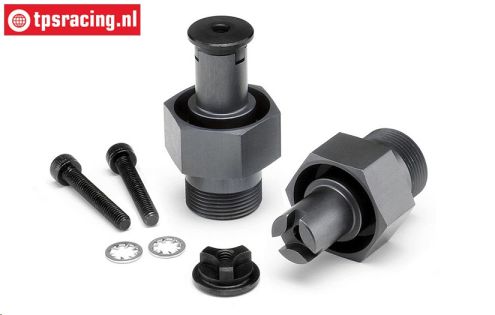 HPI105612 Wheel axle front HD, Gun-Metal, 2 pcs.