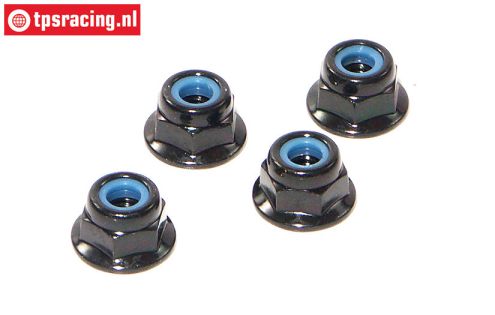HPIZ684 Steel Lock nut flanged M4, 4 pcs.