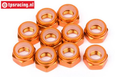 HPIZ868 Alloy Lock Nut M4 Orange, 10 pcs