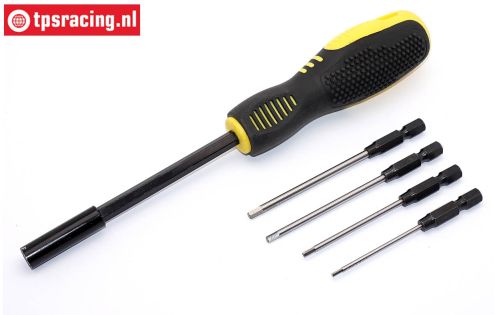 TPS0280/12 HSS Hex pins with Magnetic bit holder, Set