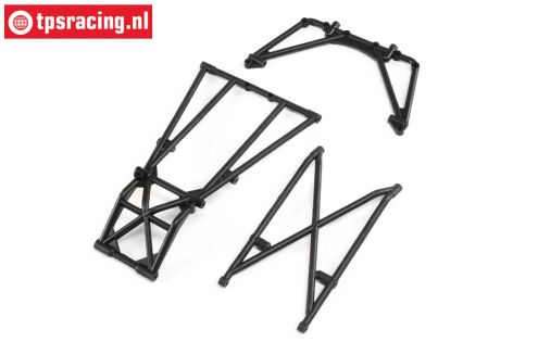 LOS241044 Rear Cage and Hoop Bars Black LMT Truck, Set