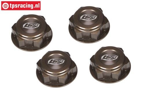 LOSB3228 LOSI Alu-Wheel nut closed Gold 24 mm, 4 pcs.