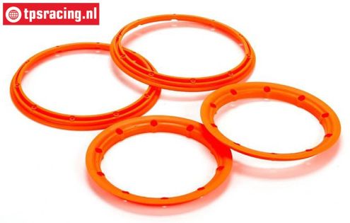 LOS45007 Beadlock Neon-Orange, 4 pcs