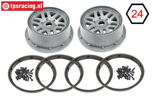 LOS45022 Wheel with beadlock grey, Set