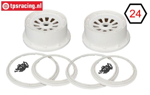 LOSB7033 Rims with beadlock White Ø120-W80 mm, Set