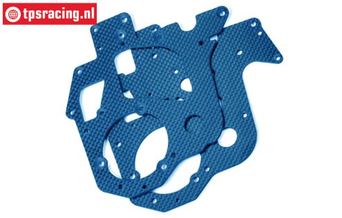 PROM057B PROMOTO Carbon chassis plates blue, set