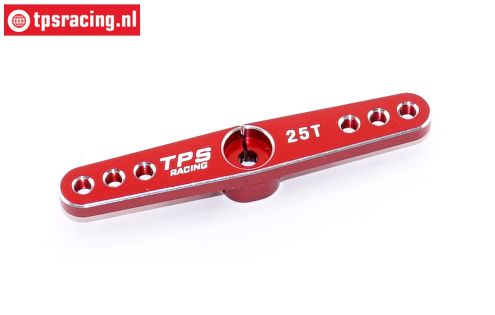 TPS0820/04 Aluminium Servo arm 25T- L62 mm Red, 1 pc.
