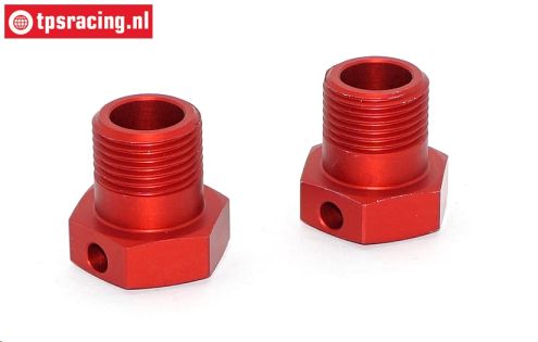 TPS0290 Wheel Hex Red LOSI-BWS-TLR, 2 pcs.