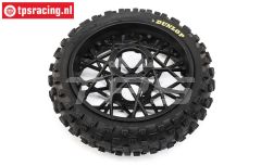 LOS46005 PROMOTO-MX Rear tire with rim black, 1 pc.