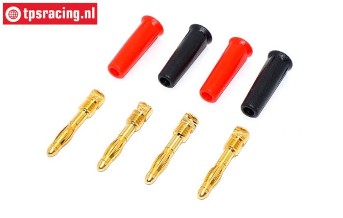 TPS0088 Banana plug Gold Ø4-L46 mm, 4 pcs.