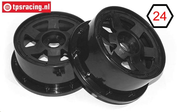 TPS5026/60B Nylon Rim 6-Spoke Black Ø120-W60 mm, 2 pcs.