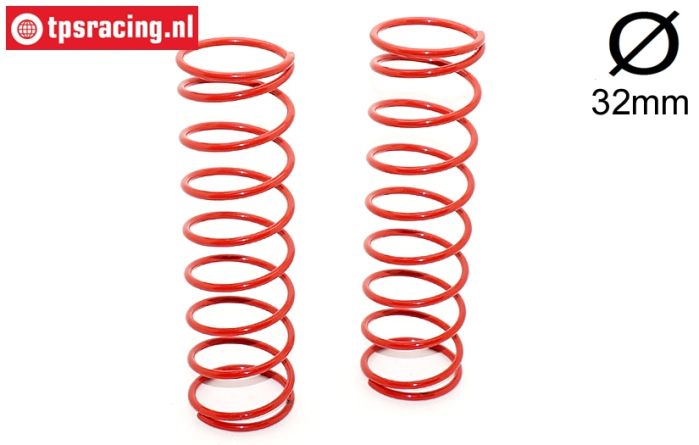 BWS55051/01R Shock spring rear Red Ø2,9-L130 mm, 2 pcs.