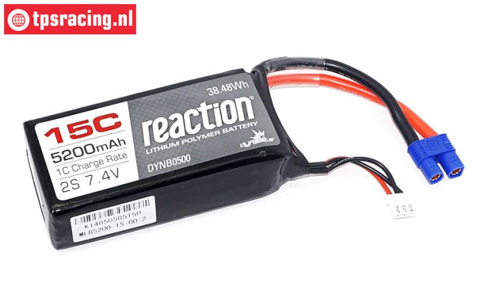 DYNB0500 2S Li-Po Reaction 5200 mAh, 1 pc.