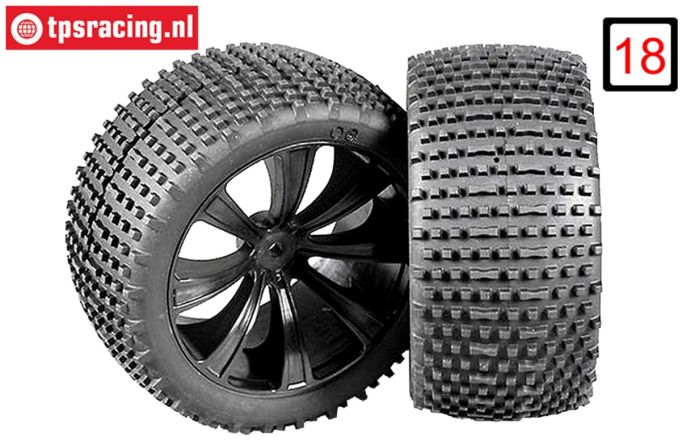 FG67207/05 Marder NERO M tires glued Ø185-B85 mm, 2 pcs.