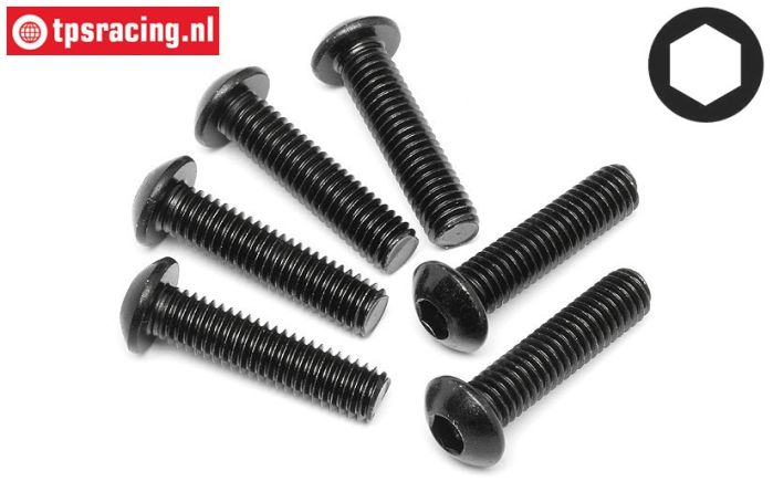 HPI94909 Button Head screw M6-L25 mm, 6 pcs
