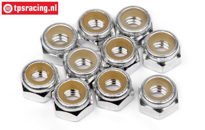 HPIZ868 Alloy Lock-Nut M4 Silver, 10 pcs
