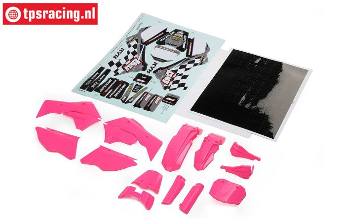 LOS-2302 PROMOTO Plastic parts-decals Pink, set