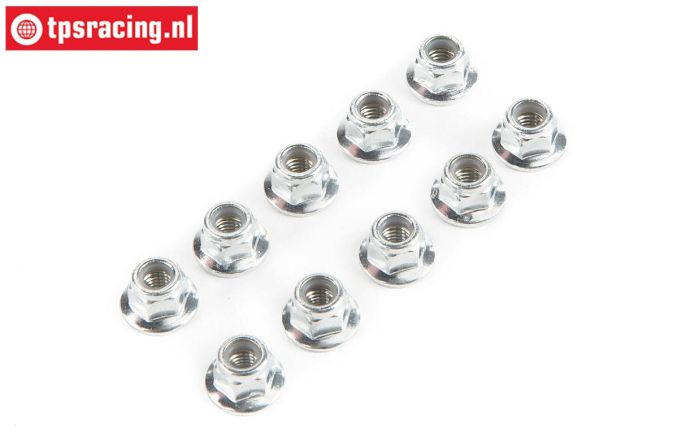 LOS235015 Steel Lock nut wit flanged M4, 10 pcs.