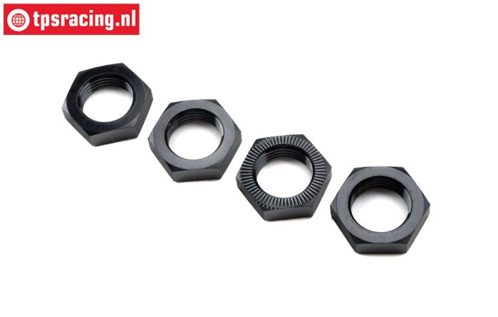 LOS-3677 LOSI 5IVE-T Alu-Wheel nut Black 25 mm, 4 pcs.