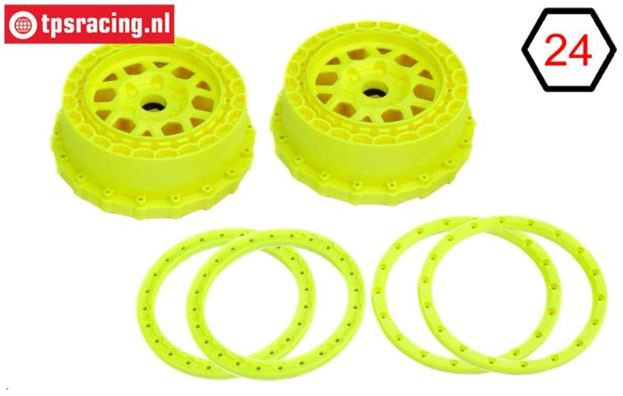 PRO287802 LOSI 5IVE-T 3.0 rims yellow, 2 pcs.
