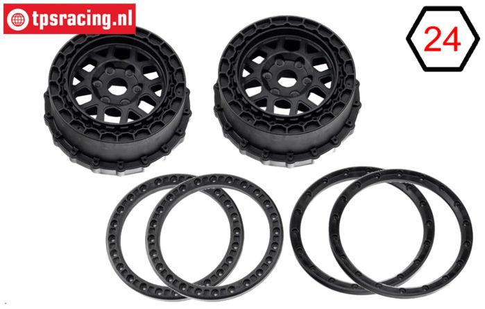 PRO287803 LOSI 5IVE-T 3.0 rims black, 2 pcs.
