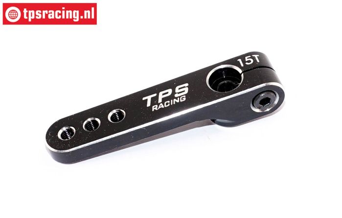 TPS0830/06 Aluminium Servo arm 15T-L47 mm Black, 1 pc.