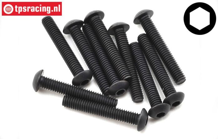 TLR255010 Button Head Screw M4-L25 mm, 10 pcs