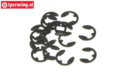 TPS6732/06 E-clip spring steel black Ø6 mm, 15 pcs