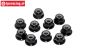 TPS1224/02 Aluminum lock nut with flange M4 Black, 10 pcs.