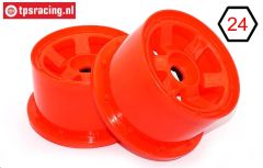 TPS5028/80RE Nylon Rim 6-Spoke W80 mm Red, 2 pcs.