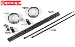 FG7407 Carbon pipe mount Ø50 mm, Set