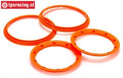 LOS45007 Beadlock Neon-Orange, 4 pcs