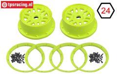 LOS45024 Wheel with beadlock Yellow, Set