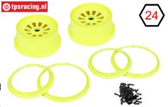 LOSB7035 Rims with beadlock neon yellow Ø120-W60 mm, Set