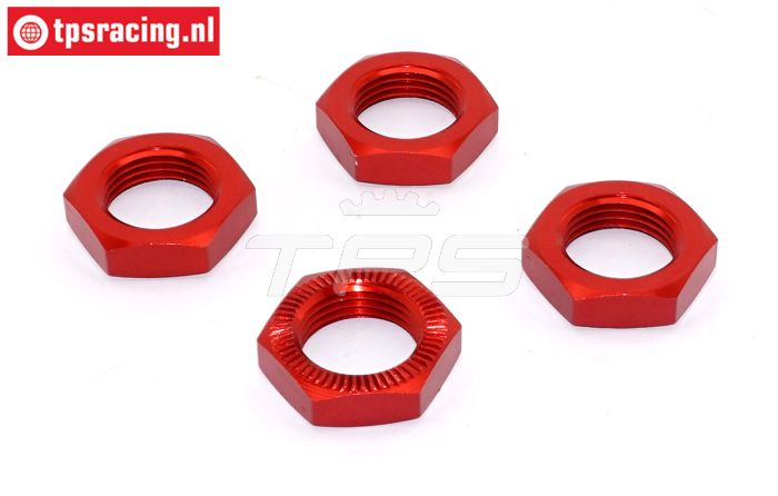 TPSB3227/08 Alu-Wheel nut Red 25 mm, 4 pcs.