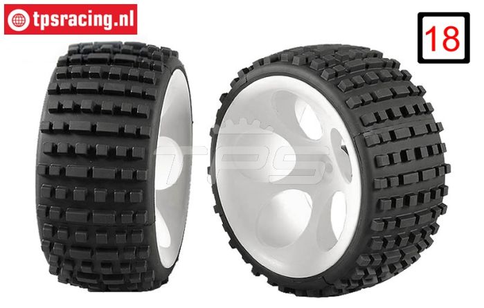 FG60210/05 Buggy M tires glued Ø180-B80 mm, 2 pcs.